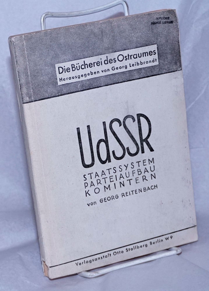 Cat.No: 62677 UdSSR: staatssystem parteiaufbau komintern. Georg Reitenbach.