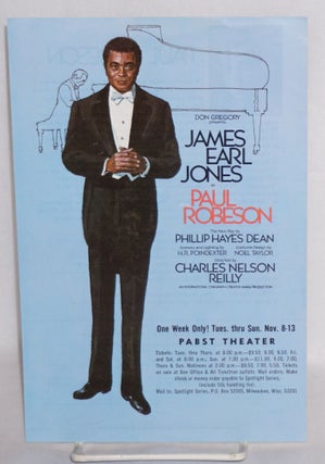 Cat.No: 63658 James Earl Jones as Paul Robeson; the new play by Phillip Hayes Dean. Paul...