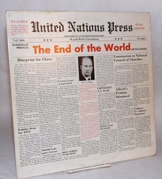Cat.No: 68276 The end of the world [per record album slipcover, mock newspaper headline]...