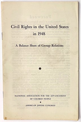 Cat.No: 68368 Civil rights in the United States in 1948; a balance sheet of group...