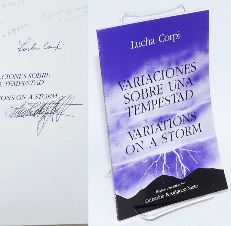 Cat.No: 69622 Variaciones sobre una tempestad/variations on a storm [signed]. Lucha Corpi, English, Catherine Rodríguez-Nieto.