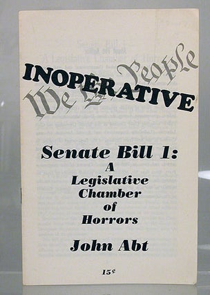 Senate Bill 1: a legislative chamber of horrors