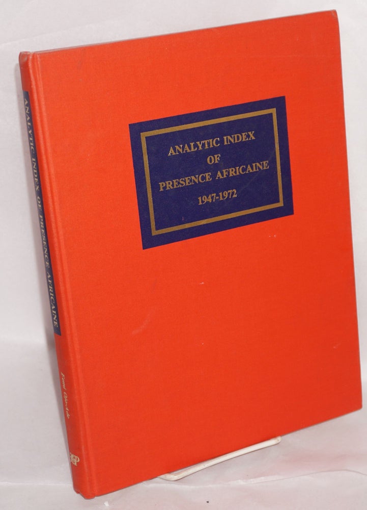 Cat.No: 73090 Analytic index of Presence Africaine (1947-1972). Femi Ojo-Ade, comp.
