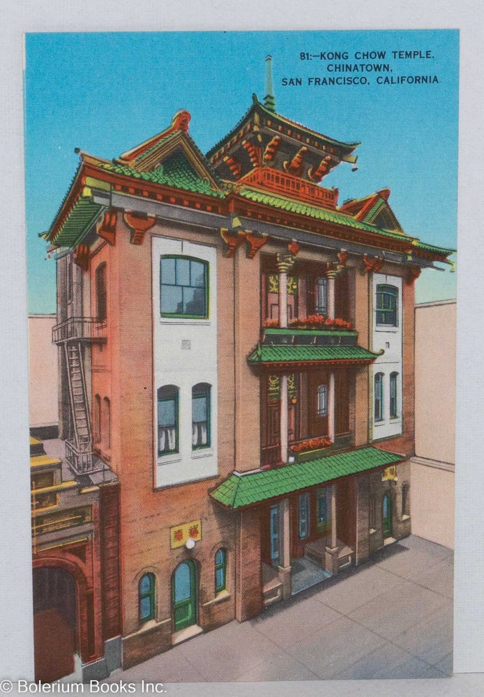 Cat.No: 73214 Kong Chow Temple, Chinatown, San Francisco, California. Postcard.
