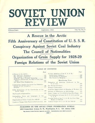 Soviet Union Review, vol. VI, no. 9, September 1928