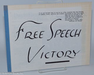 Cat.No: 77653 Free speech victory. Citizens Committee for Constitutional Liberties. Youth...