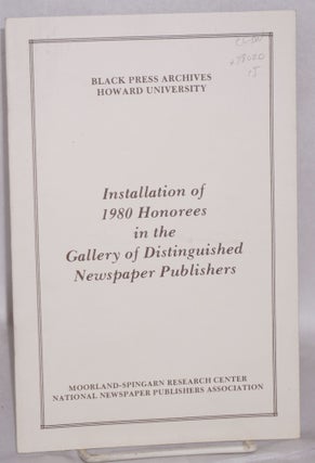 Cat.No: 78020 Installation of 1980 honorees in the gallery of distinguished newspaper...