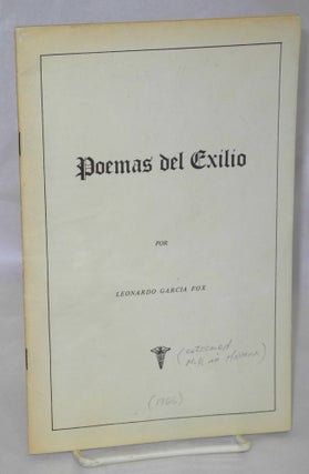 Cat.No: 81915 Poemas de exilio. Leonardo Garcia Fox