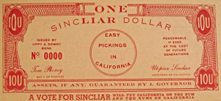 Cat.No: 83907 The red currency, one SincLIAR dollar... endure poverty in California....