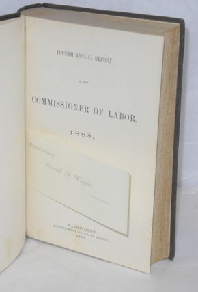 Working women in large cities: Fourth annual report of the Commissioner of Labor, 1888