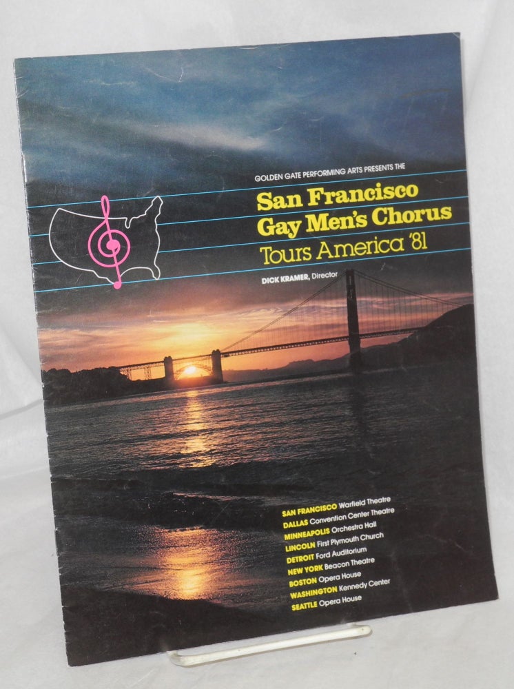 Cat.No: 85899 Golden Gate Performing Arts presents the San Francisco Gay Men's Chorus Tours America '81. San Francisco Gay Men's Chorus.