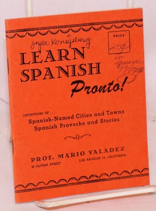 Cat.No: 85935 Learn Spanish pronto! Definitions of ... Spanish-named California cities...