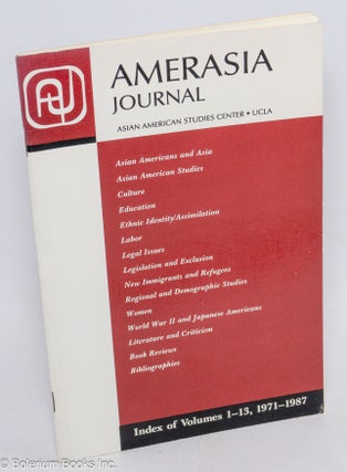 Cat.No: 86671 Amerasia journal: index of volumes 1 - 13, 1971-1987