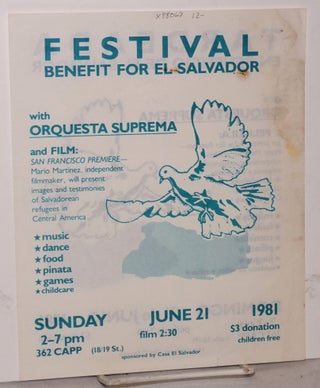 Cat.No: 88063 Festival/Tardeada: benefit for El Salvador ... Sunday June 21 1981 ... 362...