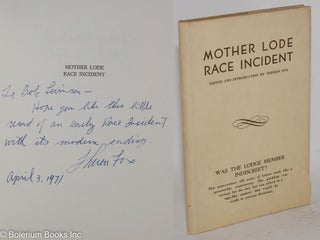 Cat.No: 8877 Mother Lode Race Incident; letters between two lodges of the I.O.O.F....
