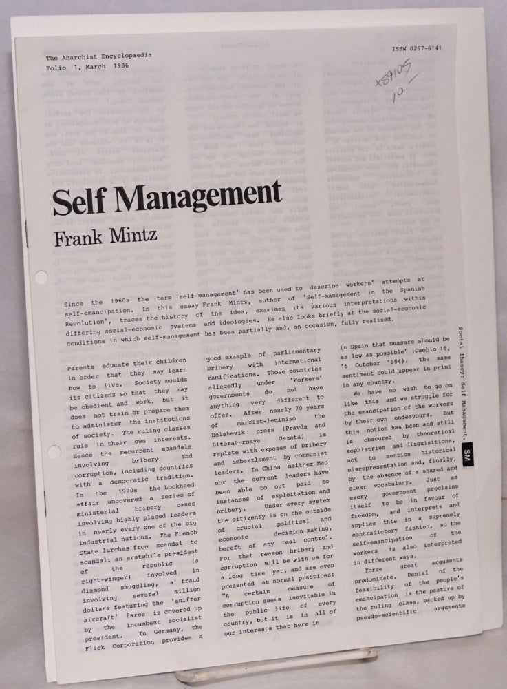 Cat.No: 89105 Self management. Frank Mintz.