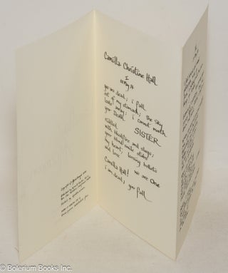 Camilla / Mizmoon; three poems