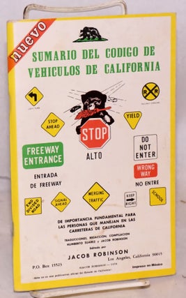 Cat.No: 91617 Sumario del codigo de vehiculos de California; de importancia fundamental...