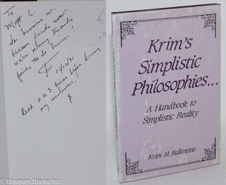 Cat.No: 93647 Krim's simplistic philosophies . . . a handbook to simplistic reality. Krim...