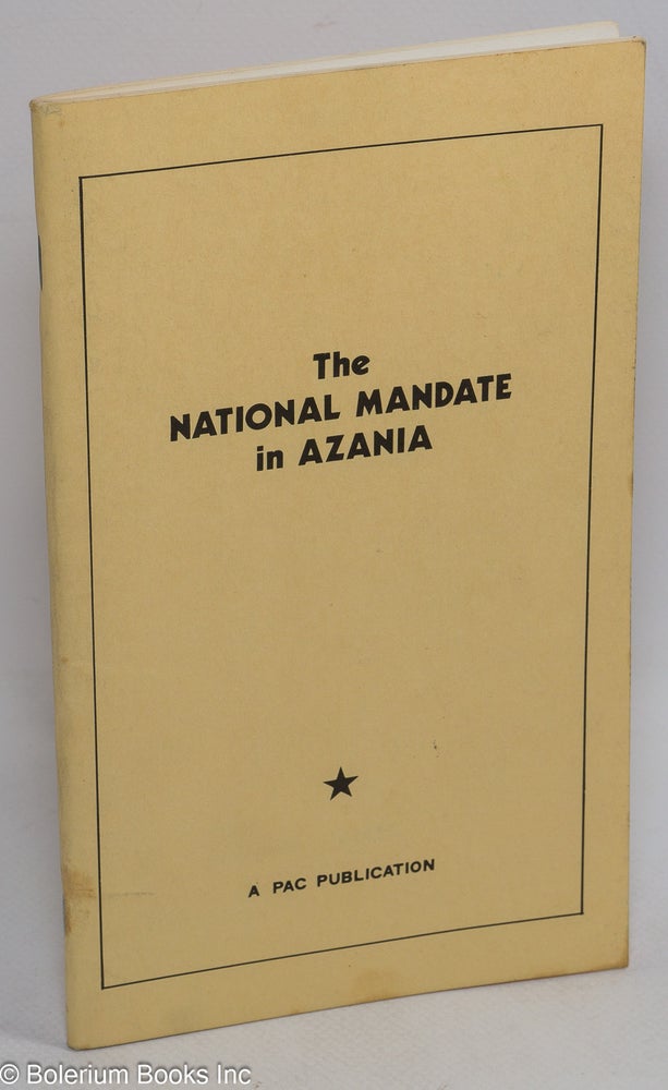 Cat.No: 93871 The National Mandate in Azania