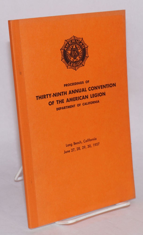 Cat.No: 95979 Proceedings of thirty-ninth annual convention of the American Legion,...