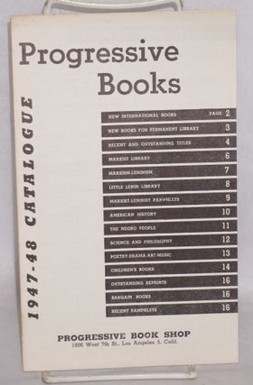Cat.No: 96405 Progressive Books: 1947-48 Catalogue. Progressive Book Shop