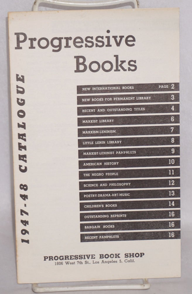 Cat.No: 96405 Progressive Books: 1947-48 Catalogue. Progressive Book Shop.