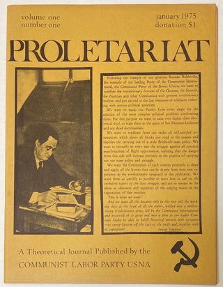 Cat.No: 97230 Proletariat, a theoretical journal. Vol. 1, no. 1, January, 1975