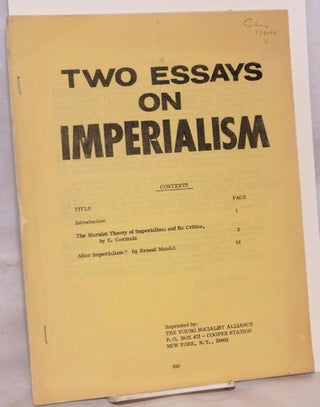 Cat.No: 98442 Two essays on imperialism. Ernest Mandel, as "E. Germain"