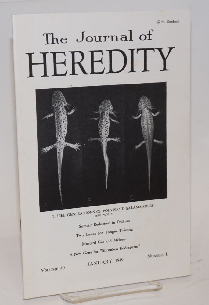 Cat.No: 99489 The journal of heredity, volume 40 number 1 January, 1949. Paul Popenoe, editorial board, et alia.