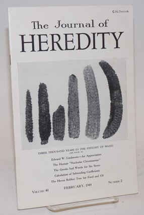 Cat.No: 99490 The journal of heredity, volume 40 number 2 February, 1949. Paul Popenoe,...